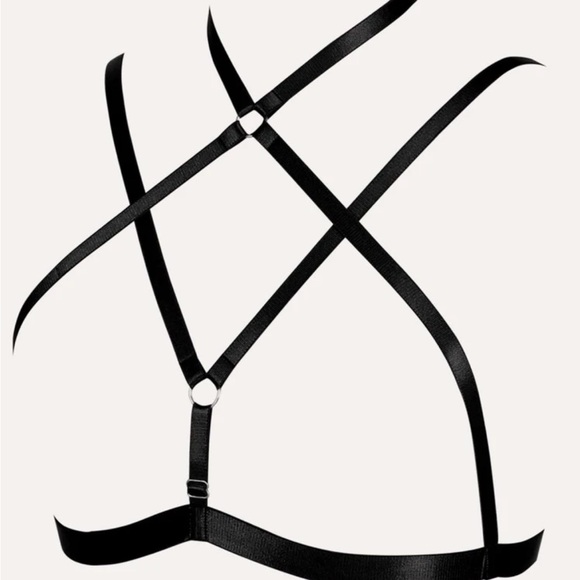 Black Rave Festival Harness Bra New - Picture 4 of 8